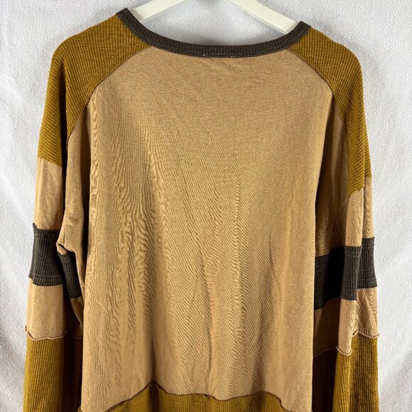 Easel Women's Medium Top Color Block with Flwoer Patch Oversized Boho - Picture 3 of 5